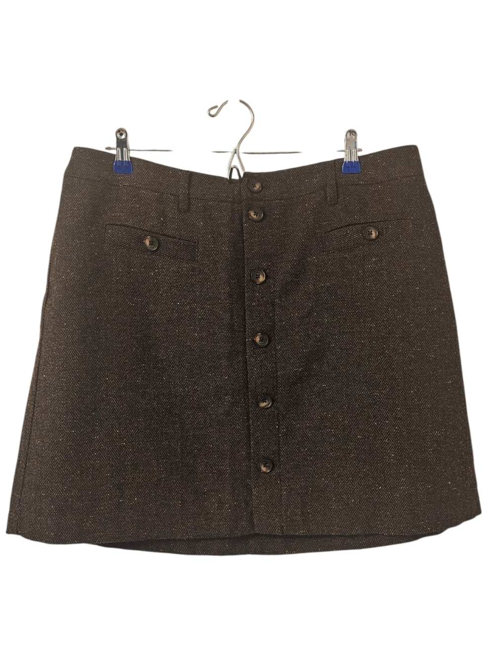 Brown Penningtons Women's Curvy Wool Blend Mini Skirt